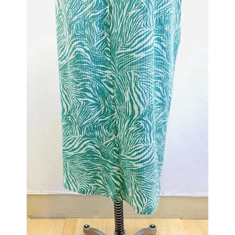 NWT NINE WEST Women Sleeveless Pullover One Shoulder Green Blue Dress Plus Sz 3X - Picture 8 of 12